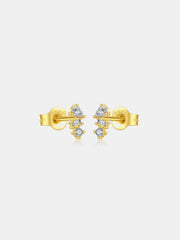 925 Sterling Silver Inlaid Zircon Stud Earrings