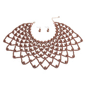 Brown Pearl Choker Cape