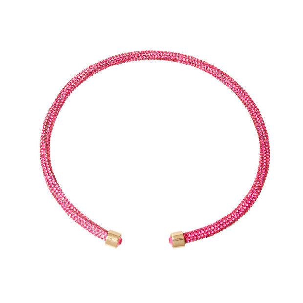 Pink Rhinestone Wrap Choker