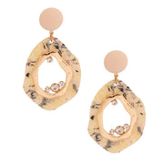 Cream Rubber Marbled Earrings