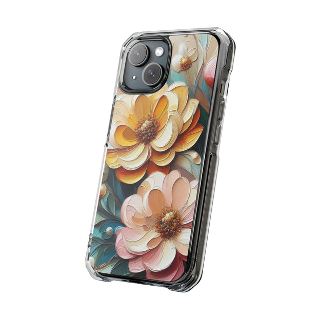 FASHION JUNKY - Oil Painted Pastel Flower Magnetic Clear Impact Case