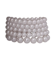 White Pearl Stretch Bracelet Set