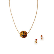 Pave Rhinestone Basketball Necklace Set