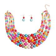 Rainbow Pearl 5 Strand Set