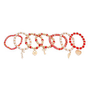 Red and Pearl Love Bracelets