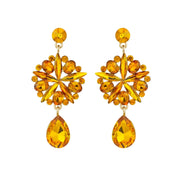 Orange Crystal Burst Earrings