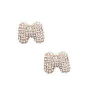 M Initial Rhinestone Studs