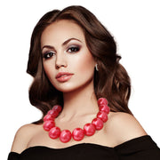 Red Bubble Gum Pearl Necklace