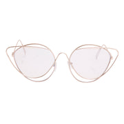 Gold Wire Cat Eye Clear Glasses