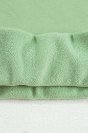 Smoke Green Solid Fleece Lined Drop Shoulder Terry Sweatshirt