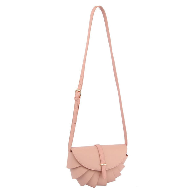 Blush Pleated Semicircle Crossbody