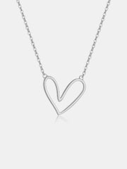 925 Sterling Silver Heart Pendant Necklace