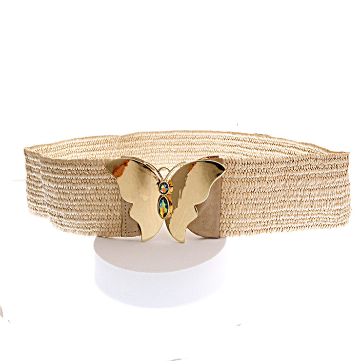 Woven Ivory Butterfly Belt