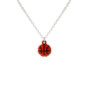 Orange Rhinestone Basketball Necklace