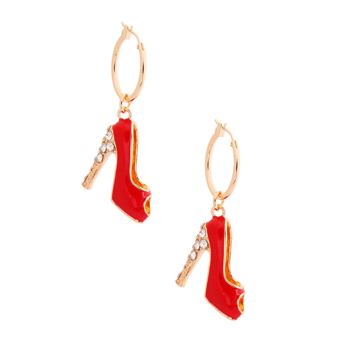 Red Boutique High Heel Hoops