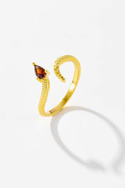 925 Sterling Silver Zircon Snake Shape Ring