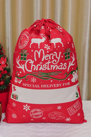 White Christmas Drawstring Large Gift Bag 50*66cm