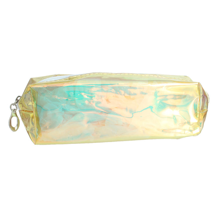 Gold Shiny Transparent Cosmetic Pouch