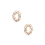 O Initial Rhinestone Studs