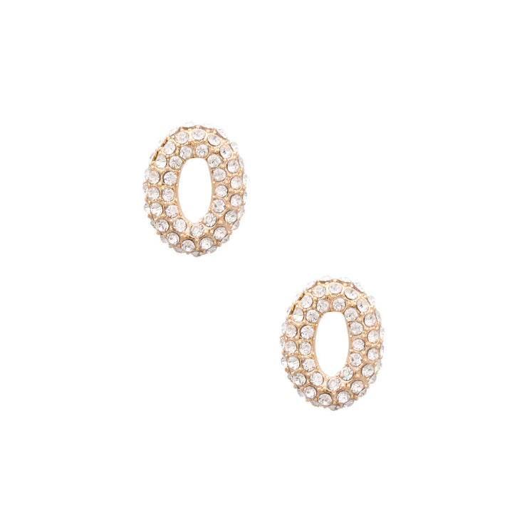 O Initial Rhinestone Studs