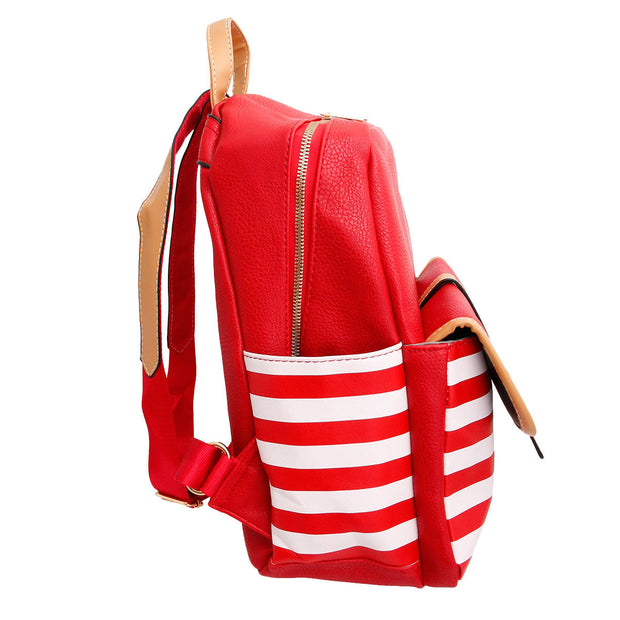 Red and White Stripe Backpack