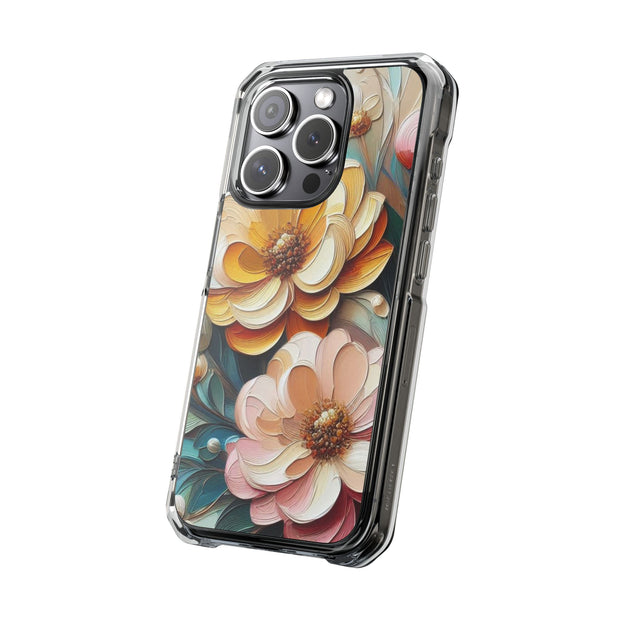 FASHION JUNKY - Oil Painted Pastel Flower Magnetic Clear Impact Case