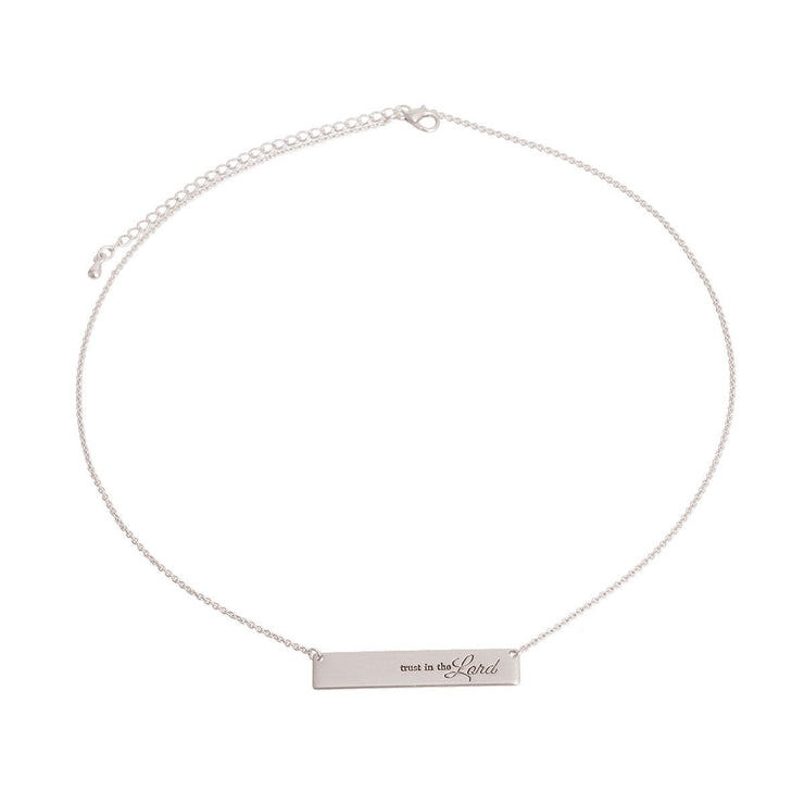 Silver Trust in the Lord Plate Necklace