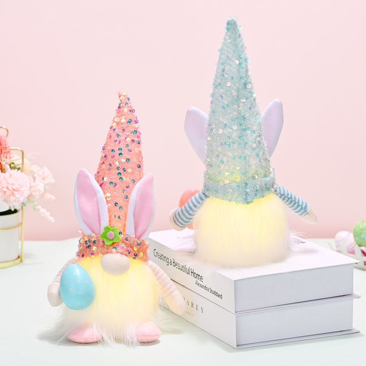 Easter Sequin Pointed Hat Faceless Gnome