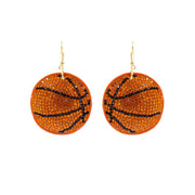 Orange Padded Basketball Earrings