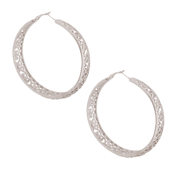 Silver Filigree Casting Hoops