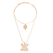 Gold Double Chain Black Girl Magic Necklace