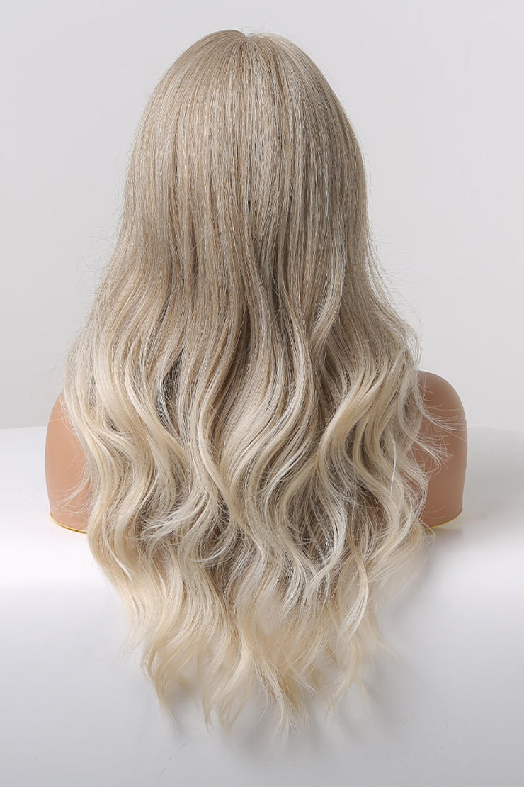 13*2" Lace Front Wigs Synthetic Long Wave 24" 150% Density in Medium Blonde Highlights