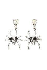 DANGLE RHINESTONE SPIDER EARRINGS