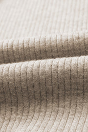 Apricot Thermal Lined Ribbed Knit Mock Neck Sweater