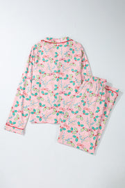 Multicolour Floral Christmas Pajamas Set