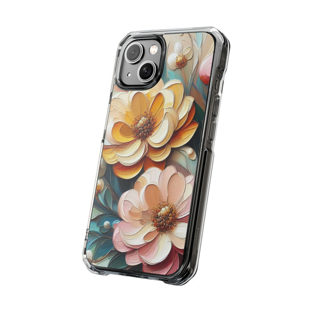 FASHION JUNKY - Oil Painted Pastel Flower Magnetic Clear Impact Case