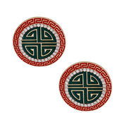 Red and Green Greek Studs