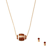 Pave Rhinestone Football Necklace Set