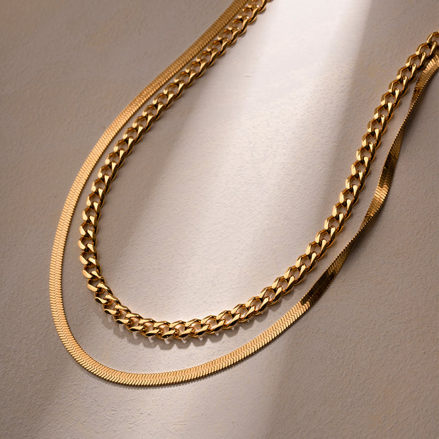 18K Gold-Plated Double Layered Necklace