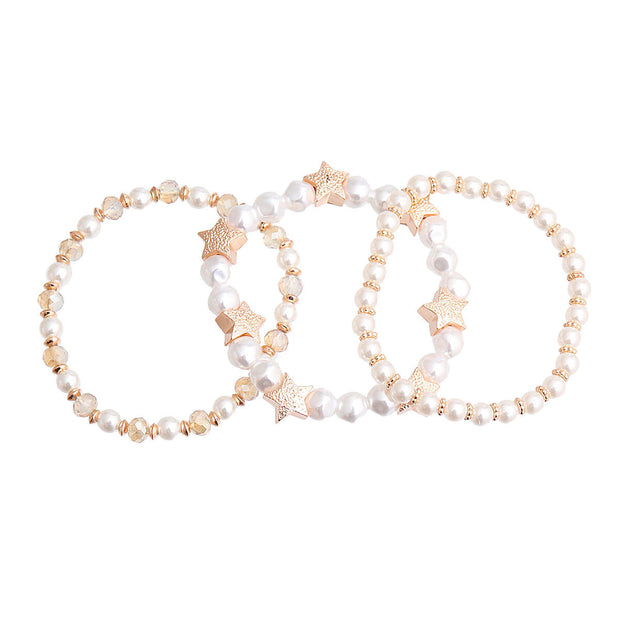 Cream Pearl Star Bracelets