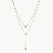 Stainless Steel Zircon Double-Layered Necklace