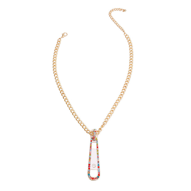 Multi Color Zipper Pendant Necklace