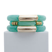 Turquoise Tube Stretch Bangle Set