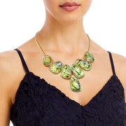 Green Marbled 7 Pear Drop Necklace