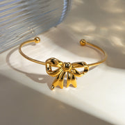 18K Gold-Plated Stainless Steel Bow Bracelet