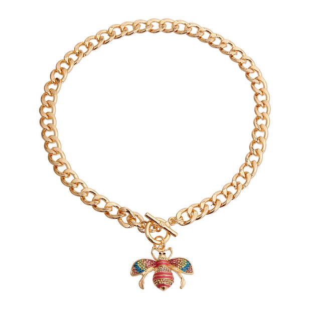 Rainbow Rendezvous: Bee Charm Necklace