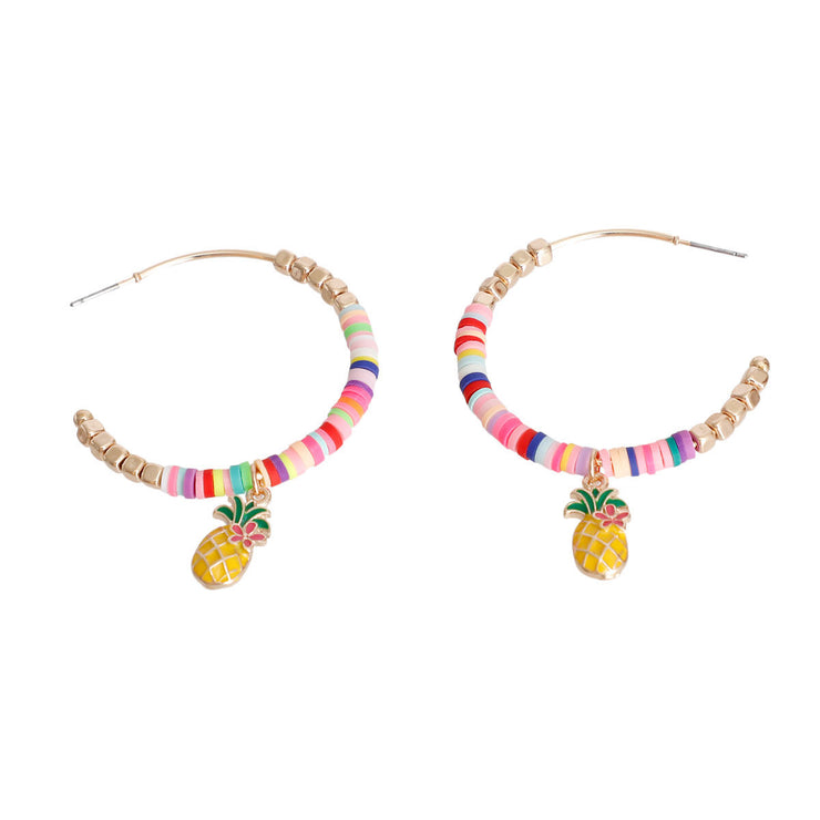 Multi Color Disc Pineapple Hoops