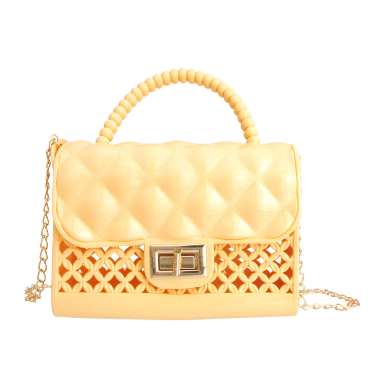 Yellow Jelly Top Handle Mini Crossbody