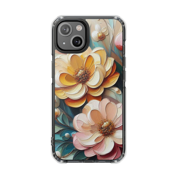 FASHION JUNKY - Oil Painted Pastel Flower Magnetic Clear Impact Case