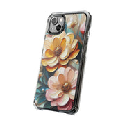 FASHION JUNKY - Oil Painted Pastel Flower Magnetic Clear Impact Case